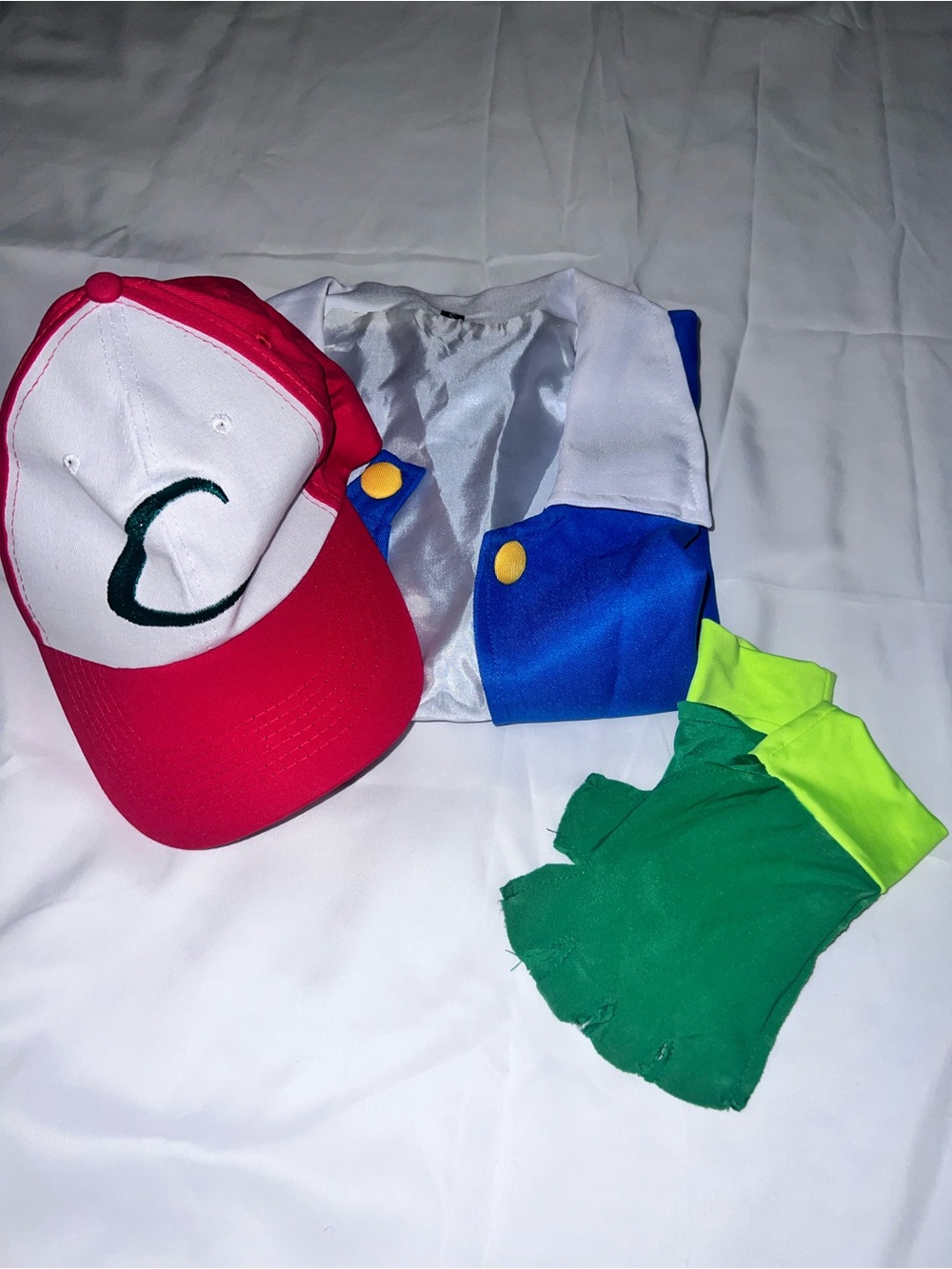 🎃Pokémon Original Ash Ketchum Cosplay Costume Set - Hat, Jacket & Gloves size S